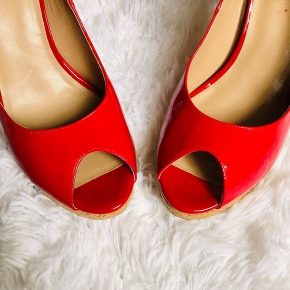 cole haan Mariela Peep Toe Cork Platform Pump 9.5 - Picture 4 of 8